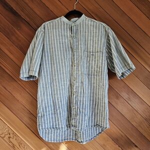 Vintage Short Sleeve Bugle Boy Button Down 100% Cotton Size Medium